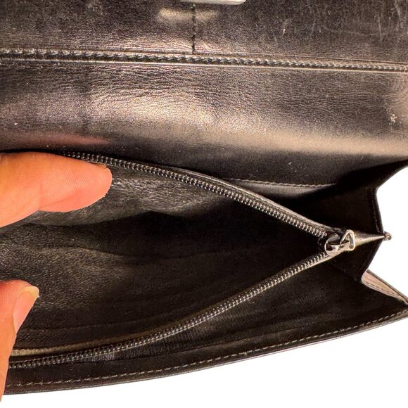 GUCCI IN BLACK LEATHER CONTINENTAL LONG WALLER IN MINT CONDITION - Picture 10 of 15